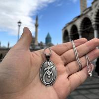 Gümüş Tasarım Hiç semazen sikke mevlana Erkek Kolye takı
