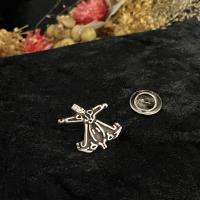 Gümüş Mevlana Semazen Figürlü Erkek Kadın Rozet Yaka İğnesi