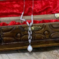 Gümüş Salkımlı Model Doğal Beyaz İncili Gerdanlık Kolye Bayan Takı