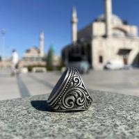 Gümüş Tasarım  Fatiha Süresi duası yazılı Erkek Yüzük Takı