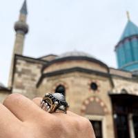 Gümüş Tasarım Ayasofya-i Kebir Camii Tasarımlı Hilal Erkek Yüzük Takı