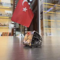 Gümüş Tasarım Ayyıldız bayrak süvari figürlü Erkek yüzük takı