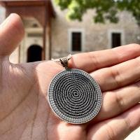 Gümüş Tasarım Celcelutiye Duası Bayan Gümüş Madalyon Kolye Takı