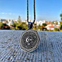 Gümüş Tasarım İnşirah Nazar Dualı Künfeyekün Erkek Kral Kolye Takı