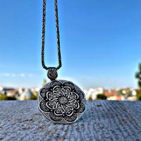 Gümüş Tasarım İnşirah Nazar Dualı Künfeyekün Erkek Kral Kolye Takı