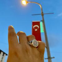 Gümüş Tasarım İstanbul Fethi duası yazılı Erkek Yüzük Takı