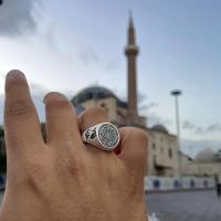 Gümüş Tasarım İstanbul Fethi duası yazılı Erkek Yüzük Takı