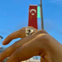 Gümüş Tasarım İstanbul Fethi duası yazılı Erkek Yüzük Takı