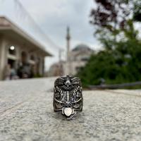 Kartal Kılıç balta Figürlü Gümüş Zihgir