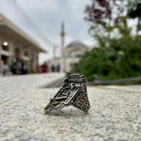 Kartal Kılıç balta Figürlü Gümüş Zihgir