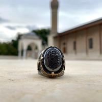 Gümüş Tasarım La Galiballah yazılı Erkek Yüzük Takı