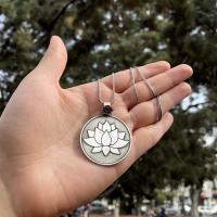 Gümüş Tasarım Lotus Yaşam Çiçeği Bayan Kolye Takı