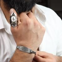 Gümüş Tasarım Rabbi Yessir Duası Yazılı trend Erkek Bileklik Takı