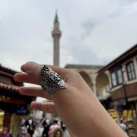 Çift Başlı Kartal Figürlü Taşlı Zihgir 