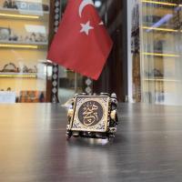 Gümüş Tasarım hİÇ yazılı zirkon taşlı otantik Erkek yüzük takı