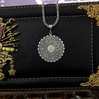 Gümüş Tasarım trend model İhlas süresi Yazılı dualı Erkek Kolye Takı