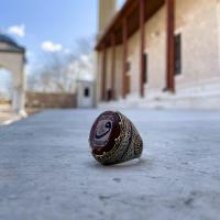 Gümüş Tasarım ve hüve ala külli şeyin kadir Yazılı Erkek Yüzük Takı
