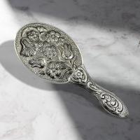 925 Ayar gümüş el yapımı Hediyelik Çiçek Lale Motifli Desenli Model bayan El çanta Aynası