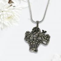 925 ayar gümüş El yapımı Tasarım margazit oniks taşlı sepet çiçek Model trend aksesuar Bayan kolye