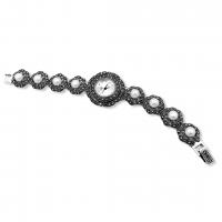 925 ayar gümüş El yapımı Tasarım margazit taşlı incili çiçek Model trend aksesuar Bayan kol saat