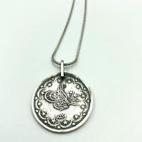 925 ayar gümüş tasarım model osmanlı tuğra para padişah sultan trend erkek bayan yuvarlak model madalyon kolye