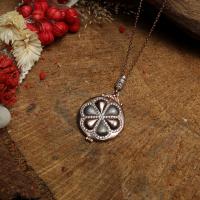 Ayetel Kürsi Çiçek Model Otantik Madalyon Bayan Gümüş Kolye Takı