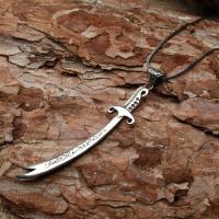 Gümüş Tasarım Zülfikar Kılıç Figürlü Oksitli Erkek Kolye takı