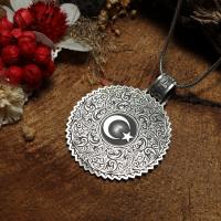 Gümüş Fetih Süresi Yazılı Dualı Tasarım Madalyon Bayan Kolye