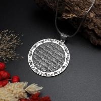 Gümüş tasarım Hakkaniyet Mührü Ayetel Kürsi yazılı dualı madalyon trend erkek kolye takı
